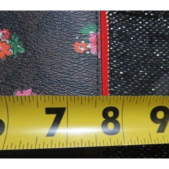 Coach Signature Floral Print Zip Around Accordion Wallet Durable Coated Canvas - Picture 8 of 9